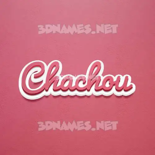 chachou in Red Scribble style - 3D name wallpaper