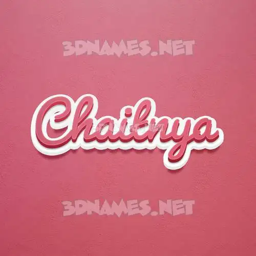 chaitnya in Red Scribble style - 3D name wallpaper