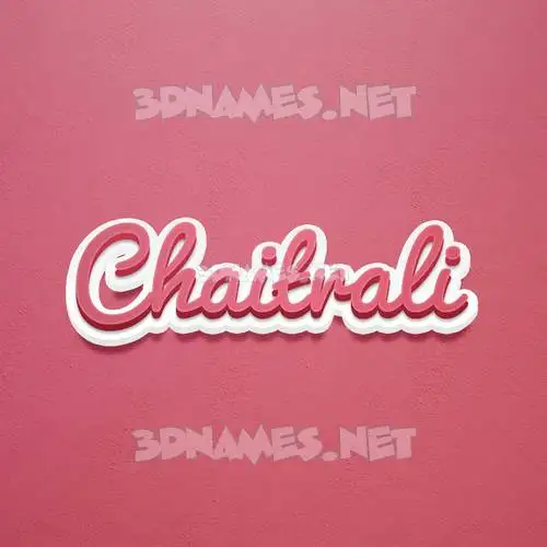 chaitrali in Red Scribble style - 3D name wallpaper