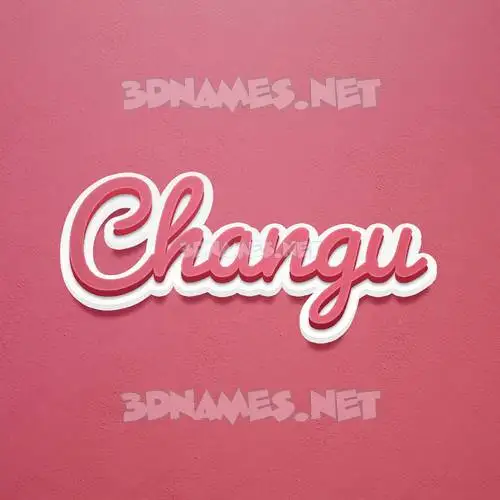 changu in Red Scribble style - 3D name wallpaper
