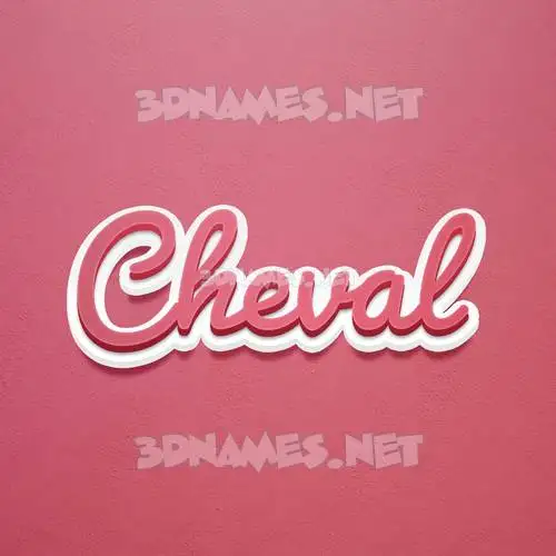 cheval in Red Scribble style - 3D name wallpaper