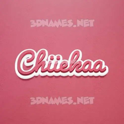 chiiekaa in Red Scribble style - 3D name wallpaper