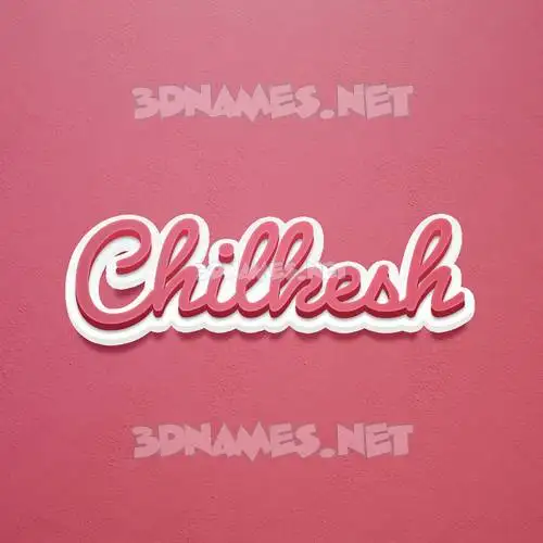 chilkesh in Red Scribble style - 3D name wallpaper