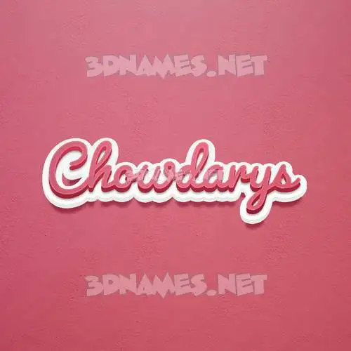 chowdarys in Red Scribble style - 3D name wallpaper