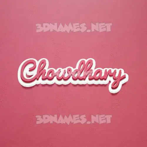 chowdhary in Red Scribble style - 3D name wallpaper