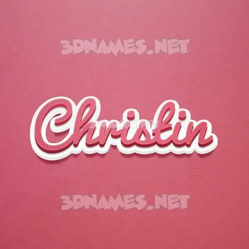 christin in Red Scribble style - 3D name wallpaper