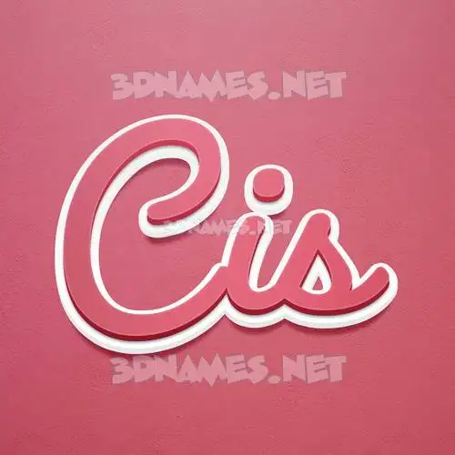 cis in Red Scribble style - 3D name wallpaper
