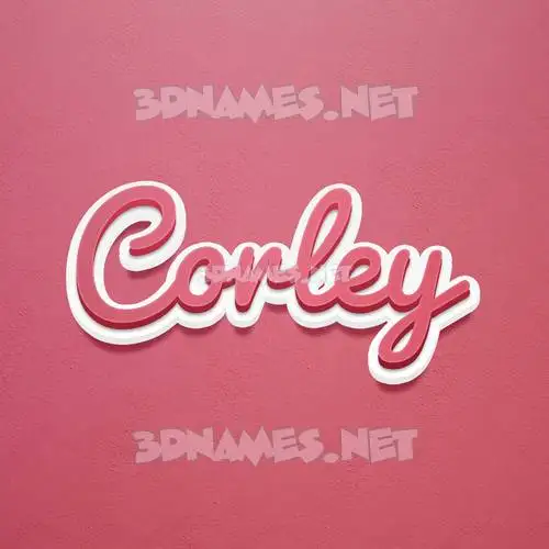 corley in Red Scribble style - 3D name wallpaper