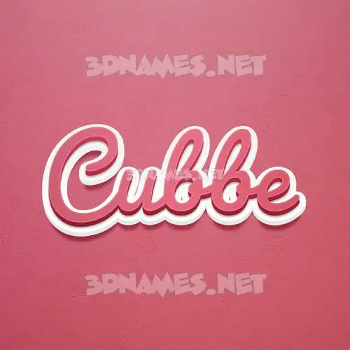 cubbe in Red Scribble style - 3D name wallpaper