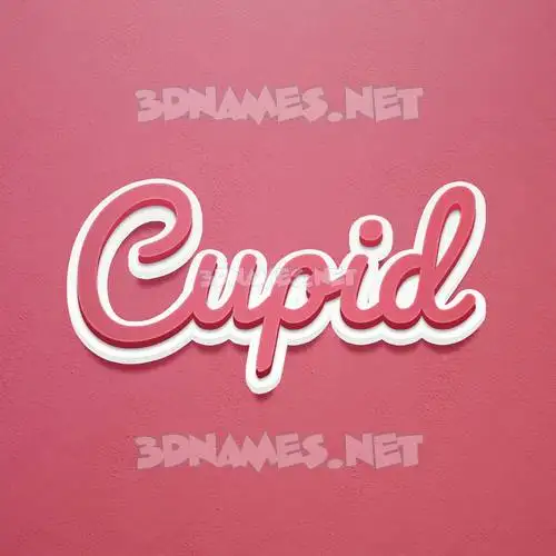cupid in Red Scribble style - 3D name wallpaper