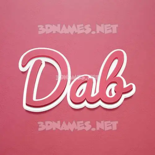 dab in Red Scribble style - 3D name wallpaper