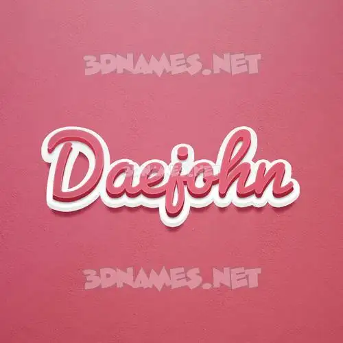 daejohn in Red Scribble style - 3D name wallpaper