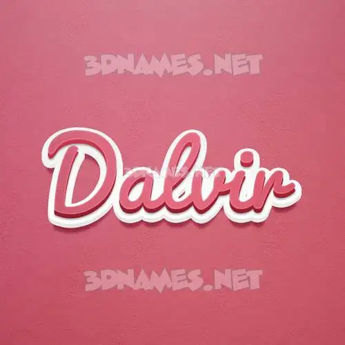 dalvir in Red Scribble style - 3D name wallpaper