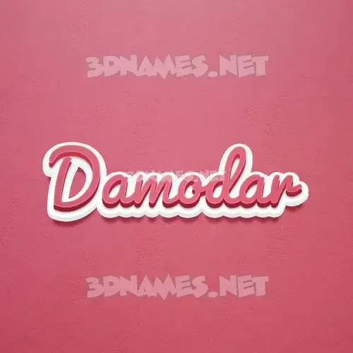 damodar in Red Scribble style - 3D name wallpaper