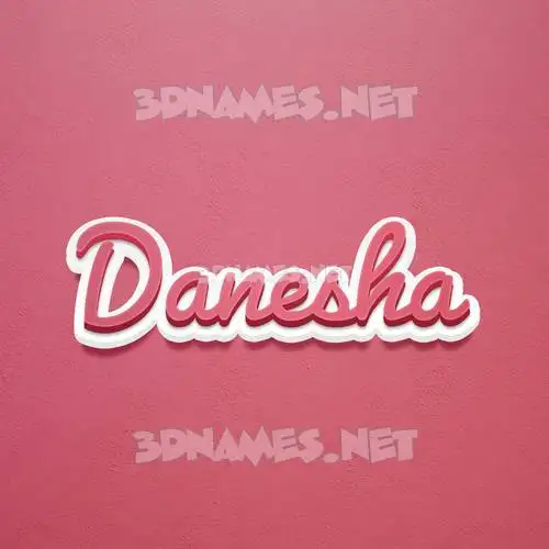 danesha in Red Scribble style - 3D name wallpaper