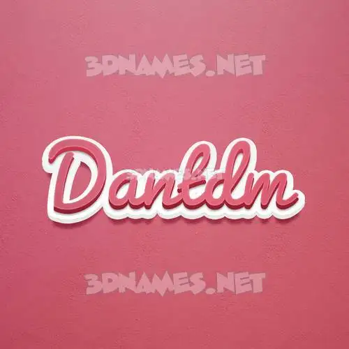 dantdm in Red Scribble style - 3D name wallpaper