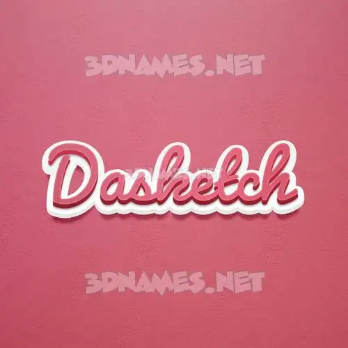 dasketch in Red Scribble style - 3D name wallpaper
