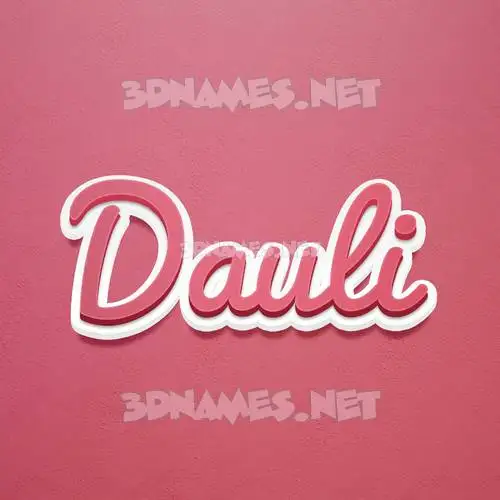 dauli in Red Scribble style - 3D name wallpaper