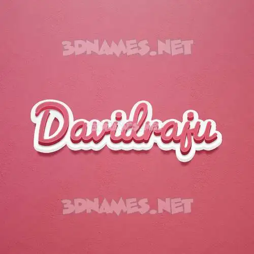 davidraju in Red Scribble style - 3D name wallpaper