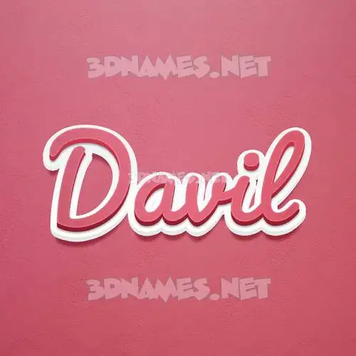davil in Red Scribble style - 3D name wallpaper