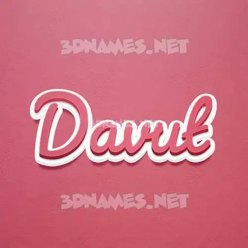 davut in Red Scribble style - 3D name wallpaper