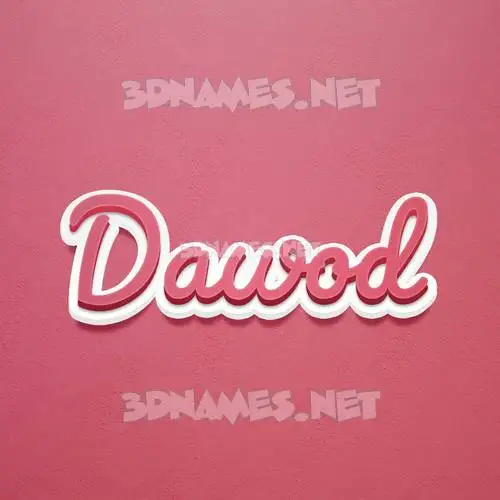 dawod in Red Scribble style - 3D name wallpaper