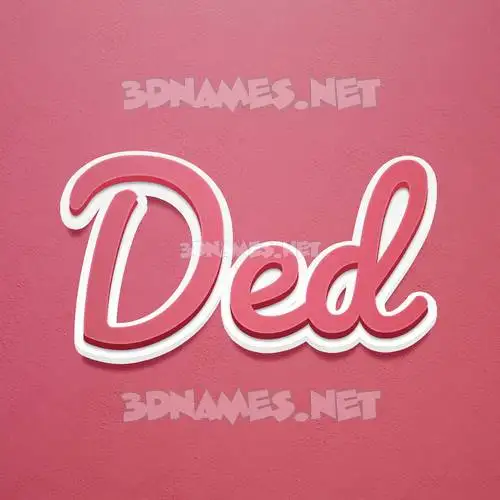 ded in Red Scribble style - 3D name wallpaper ded in Red Scribble style - 3D name wallpaper