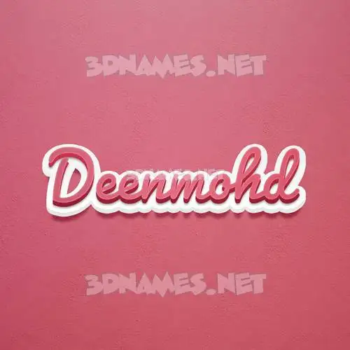deenmohd in Red Scribble style - 3D name wallpaper
