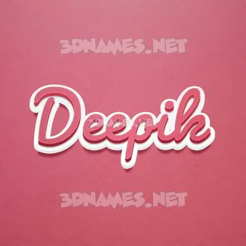 deepik in Red Scribble style - 3D name wallpaper