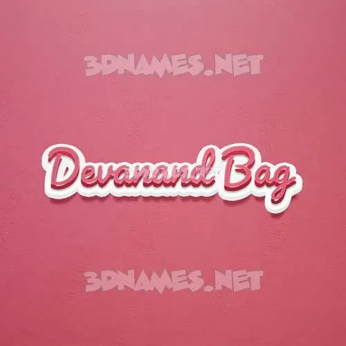 devanand bag in Red Scribble style - 3D name wallpaper