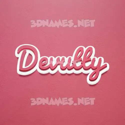 devutty in Red Scribble style - 3D name wallpaper