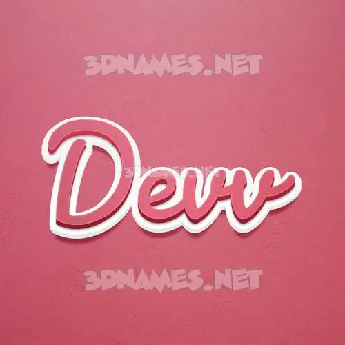 devv in Red Scribble style - 3D name wallpaper