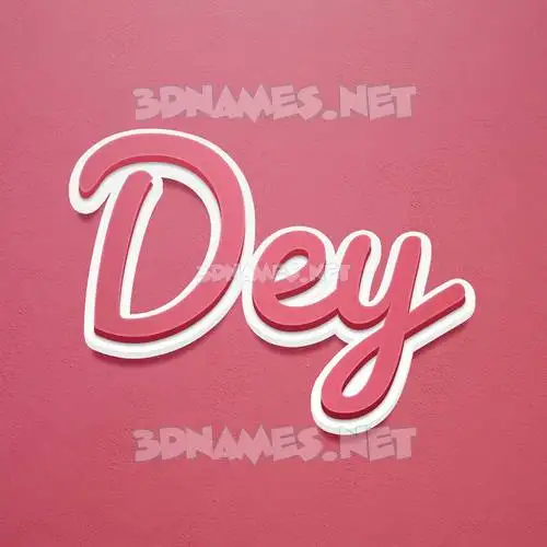 dey in Red Scribble style - 3D name wallpaper