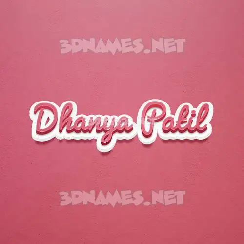dhanya patil in Red Scribble style - 3D name wallpaper