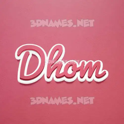 dhom in Red Scribble style - 3D name wallpaper dhom in Red Scribble style - 3D name wallpaper