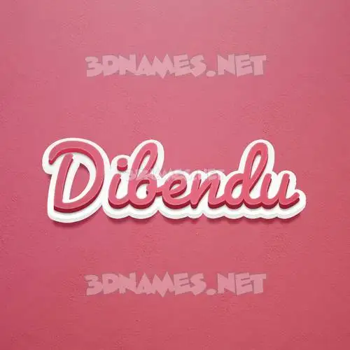 dibendu in Red Scribble style - 3D name wallpaper