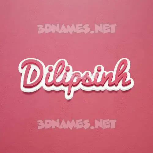 dilipsinh in Red Scribble style - 3D name wallpaper