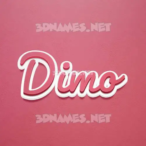 dimo in Red Scribble style - 3D name wallpaper