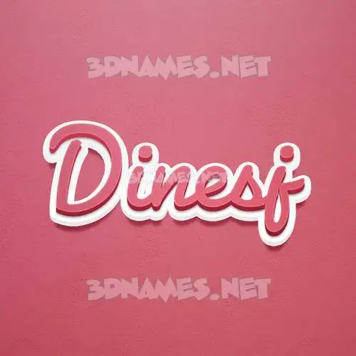 dinesj in Red Scribble style - 3D name wallpaper