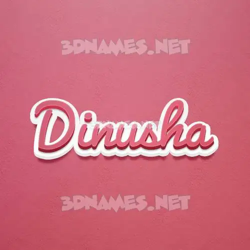 dinusha in Red Scribble style - 3D name wallpaper