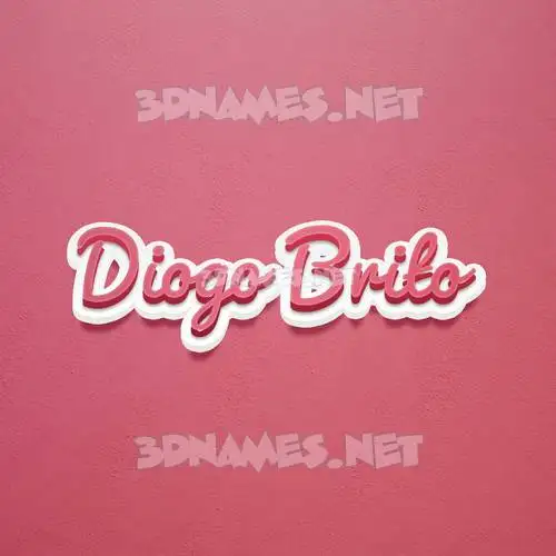 diogo brito in Red Scribble style - 3D name wallpaper
