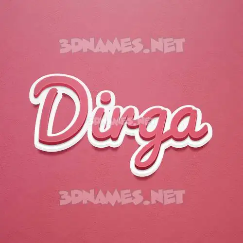 dirga in Red Scribble style - 3D name wallpaper