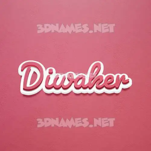 diwaker in Red Scribble style - 3D name wallpaper
