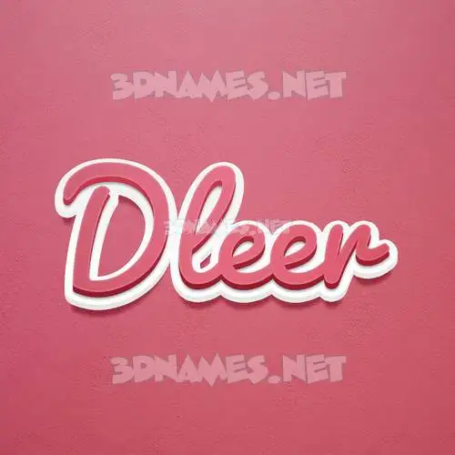 dleer in Red Scribble style - 3D name wallpaper