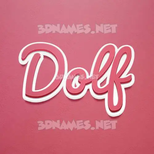 dolf in Red Scribble style - 3D name wallpaper