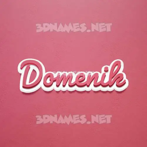 domenik in Red Scribble style - 3D name wallpaper
