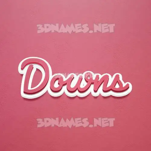 downs in Red Scribble style - 3D name wallpaper