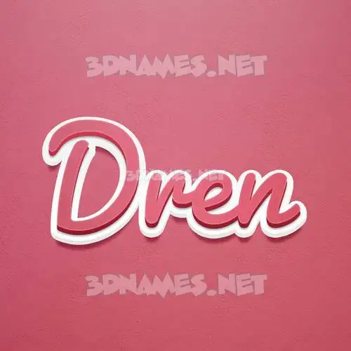 dren in Red Scribble style - 3D name wallpaper
