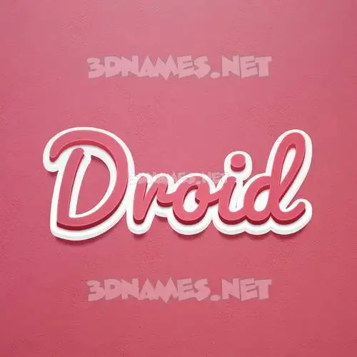 droid in Red Scribble style - 3D name wallpaper droid in Red Scribble style - 3D name wallpaper