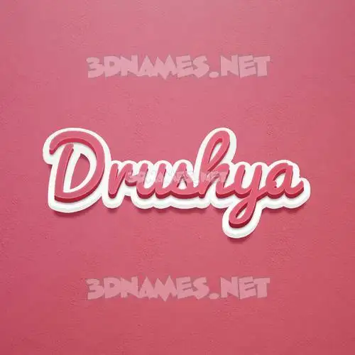 drushya in Red Scribble style - 3D name wallpaper